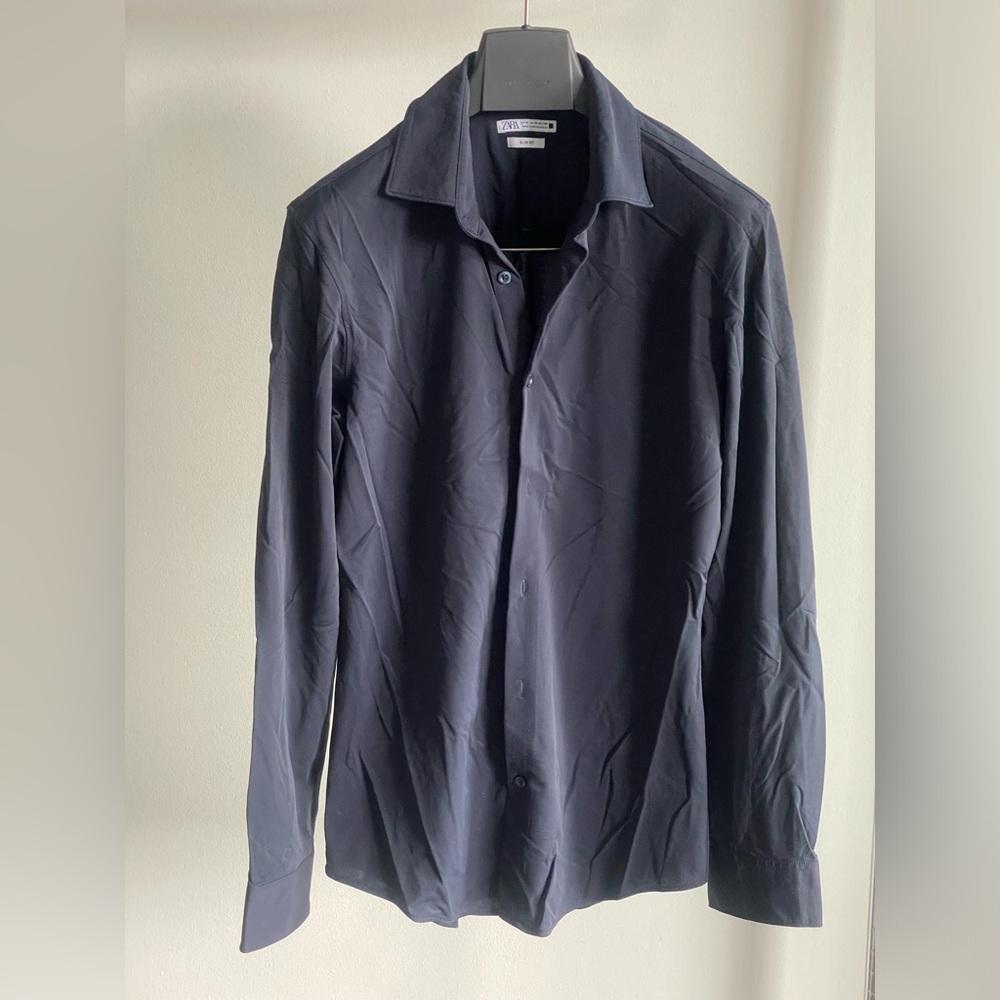 Navy Zara Button Up